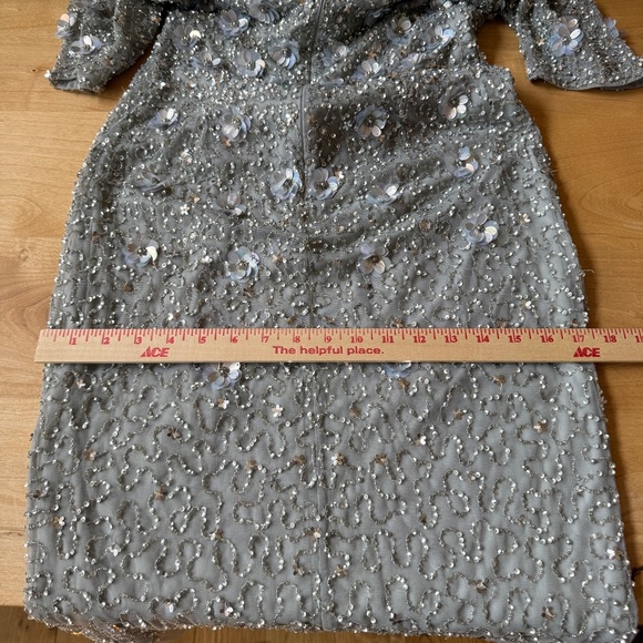 BHLDN ADRIANNA PAPELL PETALUMA SEQUINS DRESS FLORAL SHEATH ANTHROPOLOGIE  2 - Picture 10 of 11